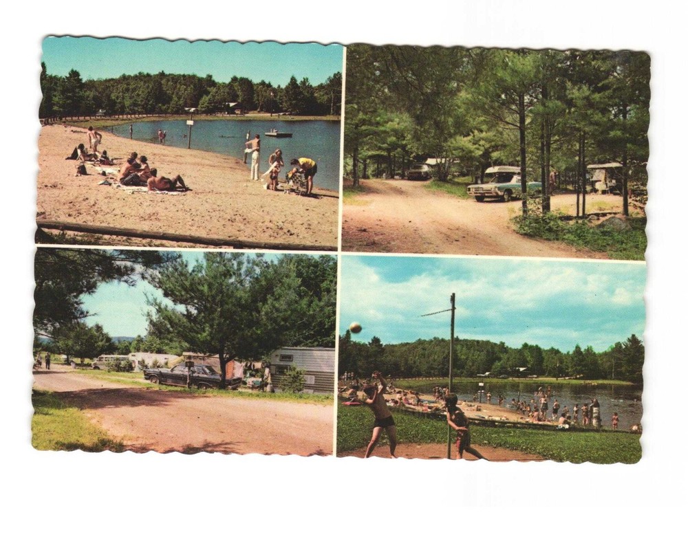 Hidden Pond Campsites Brant Lake NY vintage postcard unposted