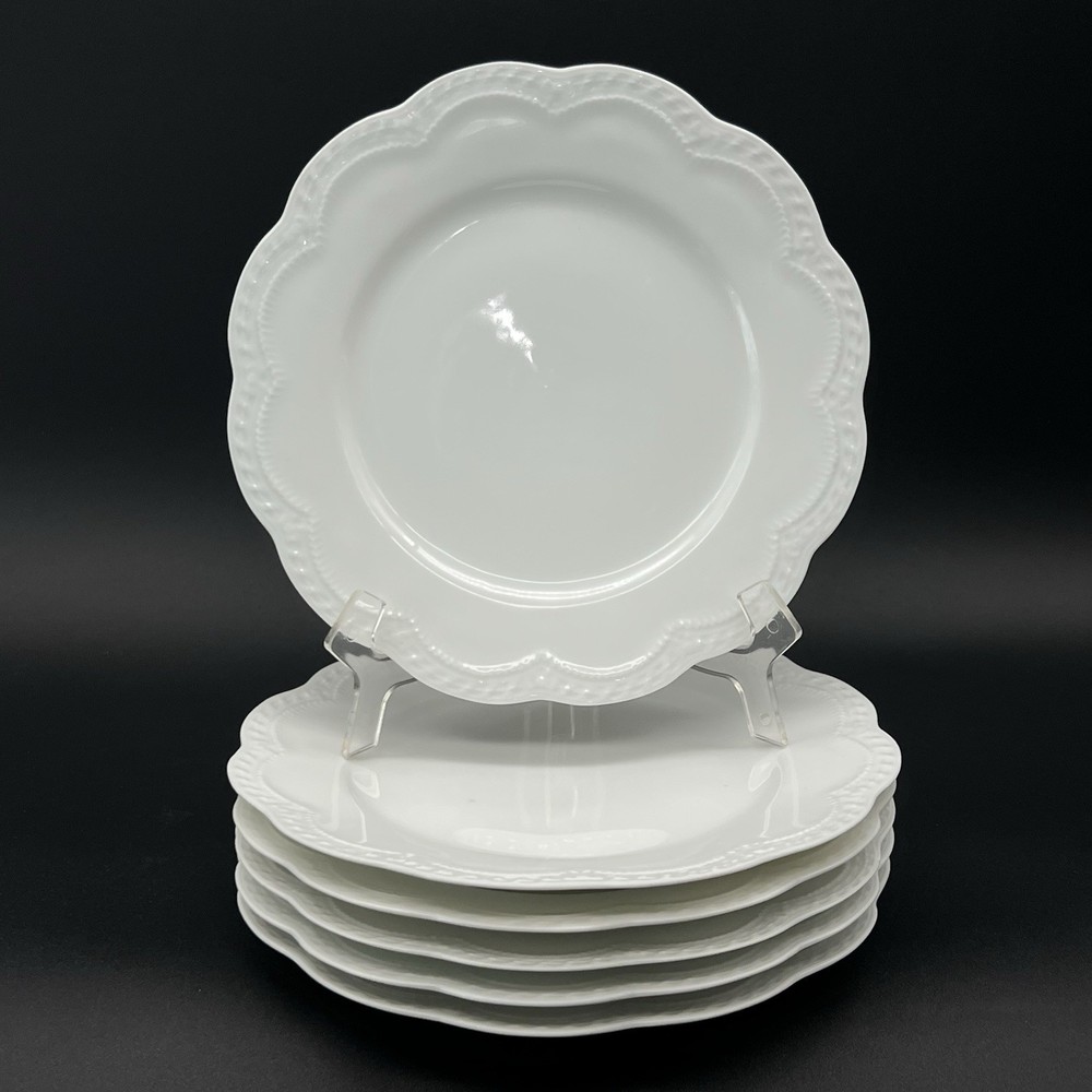 Vtg Haviland Schleiger Set Of 6 Porcelain Salad Plates 8.5” France