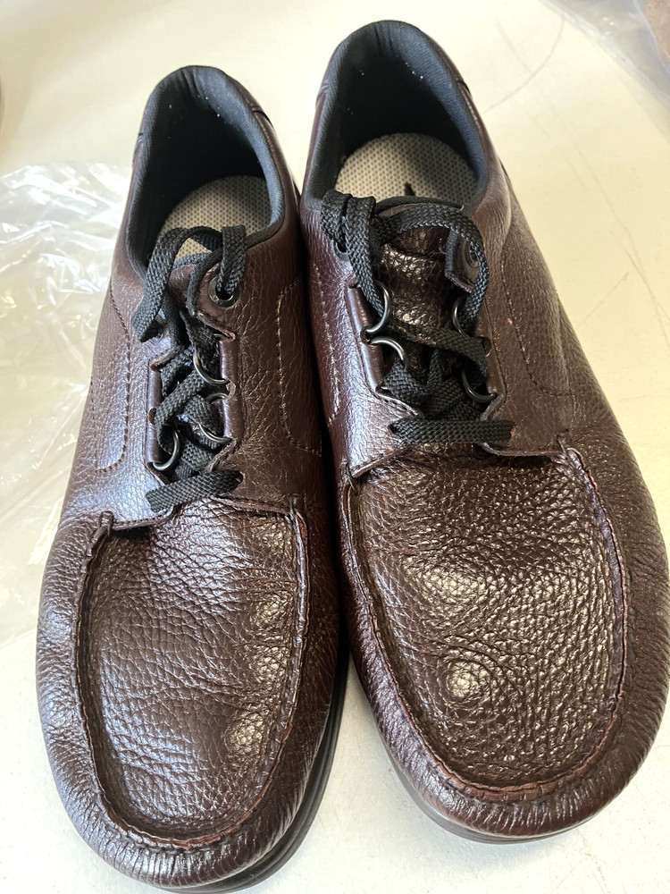 SAS Men's PowerStep Moc Toe Pebbled Leather Casual Walking Shoes Burgundy Sz 13M