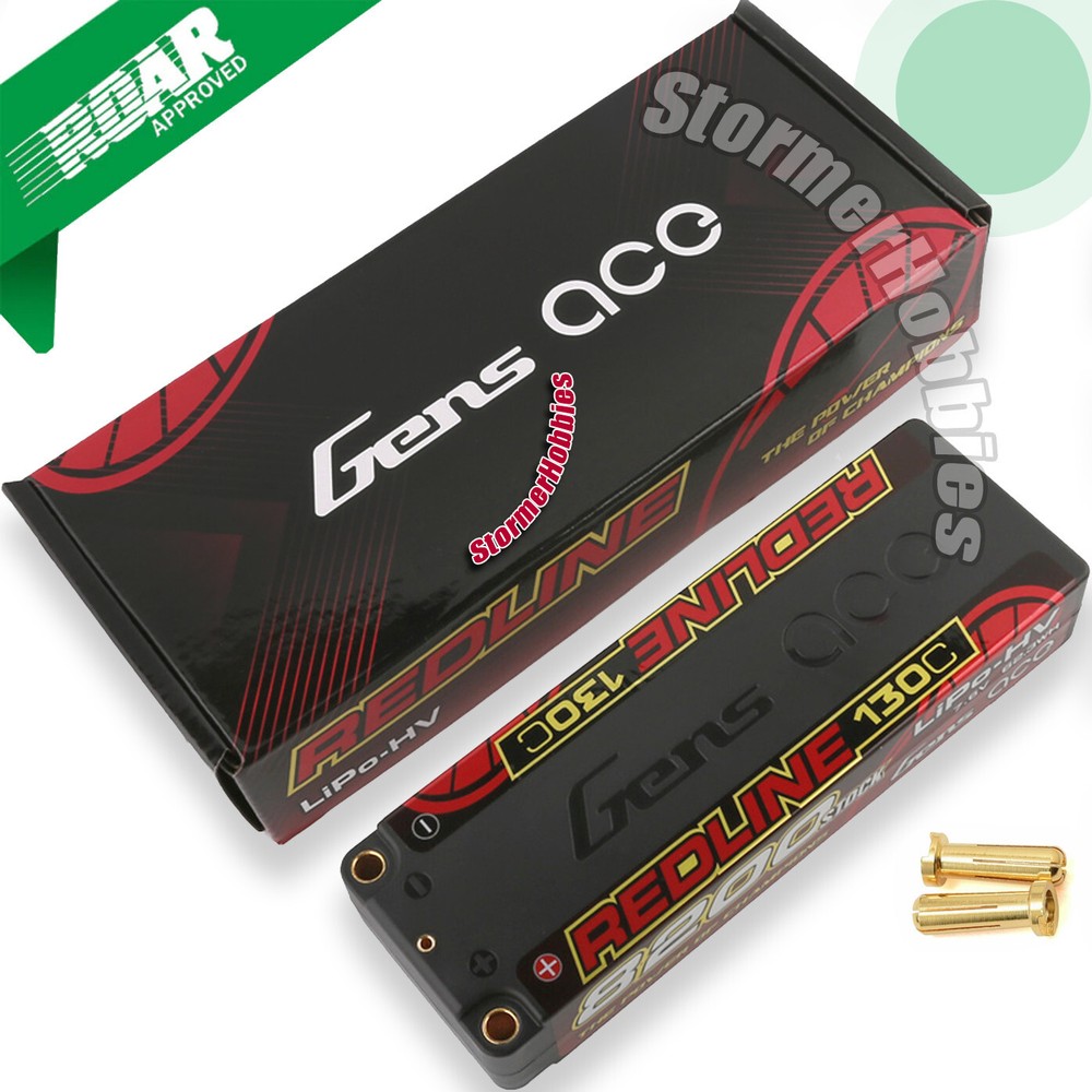 Gens Ace Redline 8200mAh 7.6V 130C 2S1P HardCase HV RC Truck Lipo Battery GA8389-image