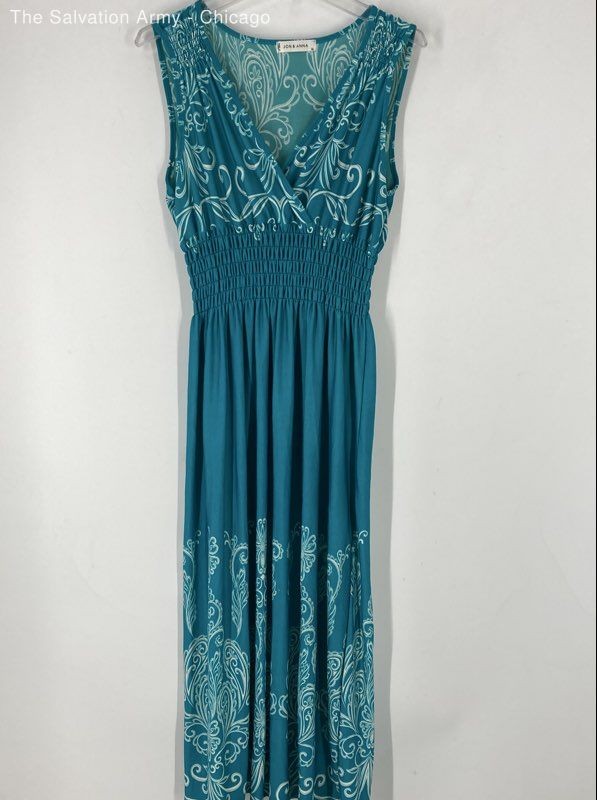 Jon & Anna Womens Teal White Paisley Sleeveless Maxi Dress Size X-Large