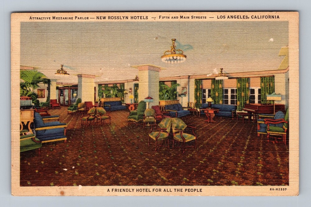 Los Angeles CA-California New Rosslyn Hotels Vintage Postcard Standard Postal