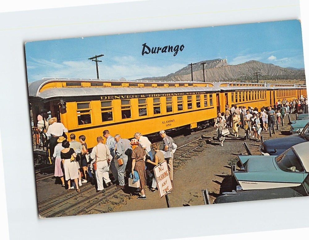 Postcard Denver & Rio Grande Narrow Gauge RR Train Durango Colorado
