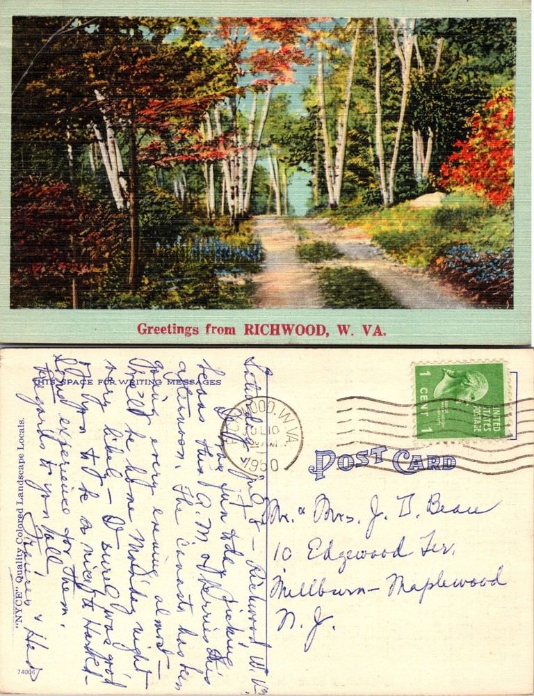 Greetings from Richwood West Virginia WV Postcard