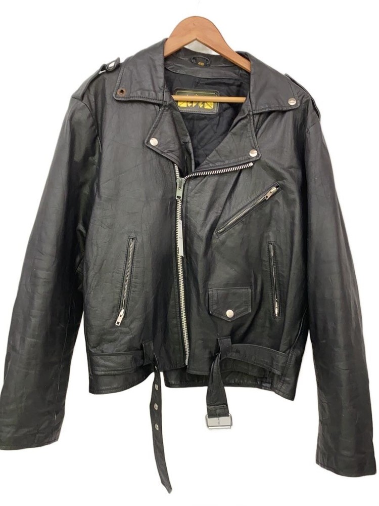 Double Riders Jacket/48/Leather/Blk 3479