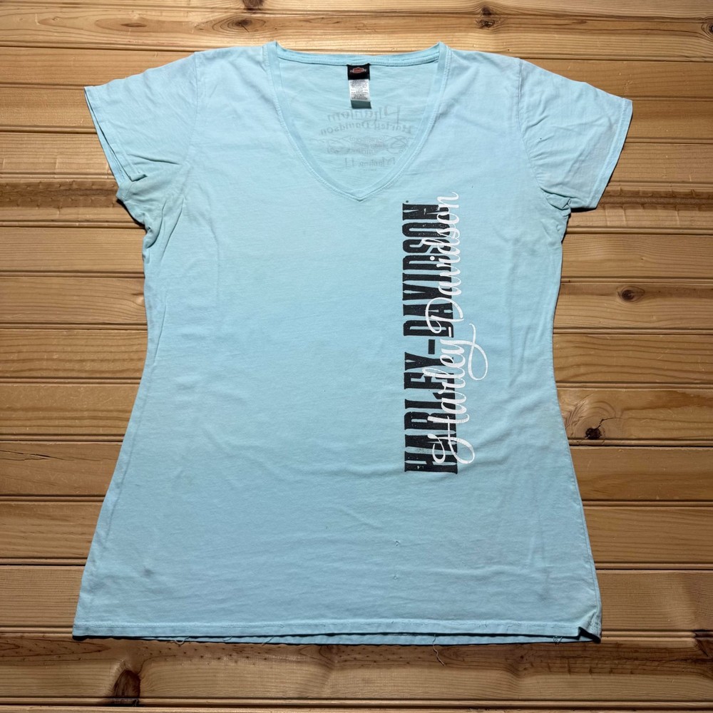 Harley-Davidson Phantom Manteno Illinois V-Neck Graphic Souvenir T-Shirt - 2XL