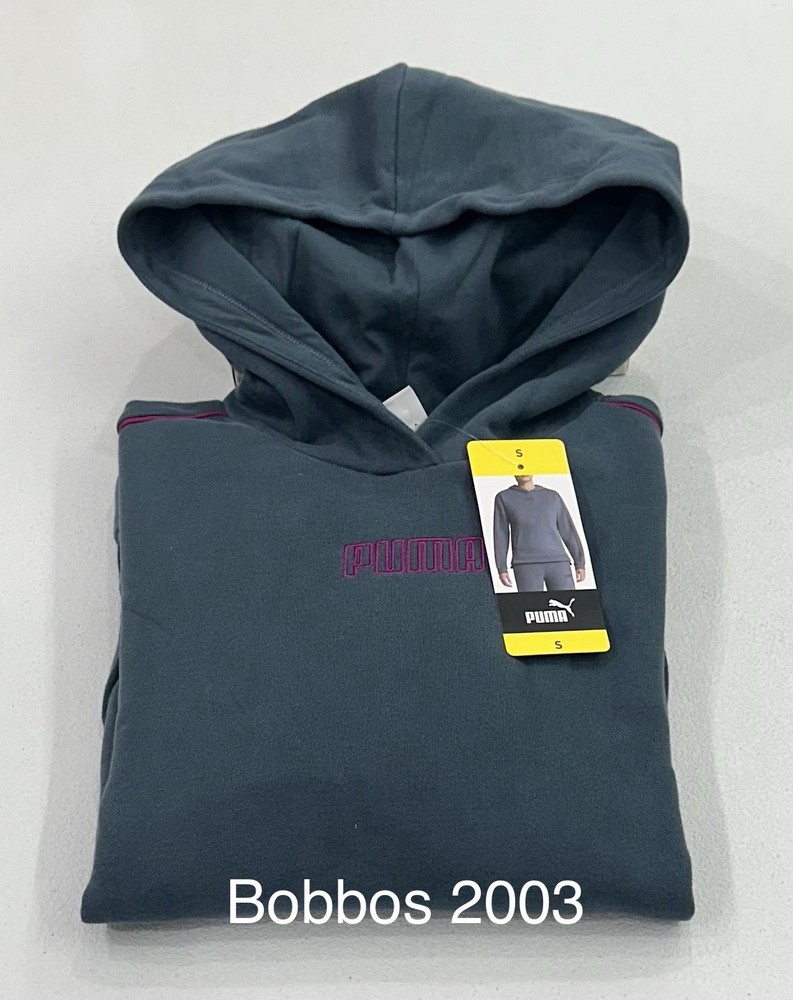 Puma Women's Long Sleeve Fleece Kangaroo Pocket Hoodie, Blue, Size S