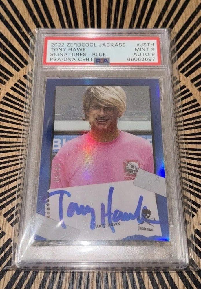 Tony Hawk Jackass Zero cool Auto/50 PSA 9