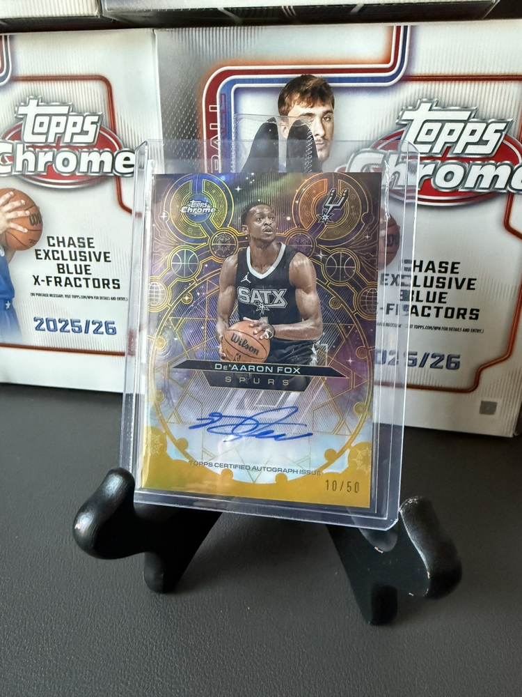 2025-26 Topps Chrome - Chromographs De'Aaron Fox #CH-DF Gold Refractor /50