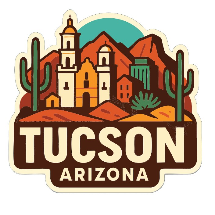Tucson Arizona Sticker Decal Vinyl Die-Cut City Skyline Landmark Design