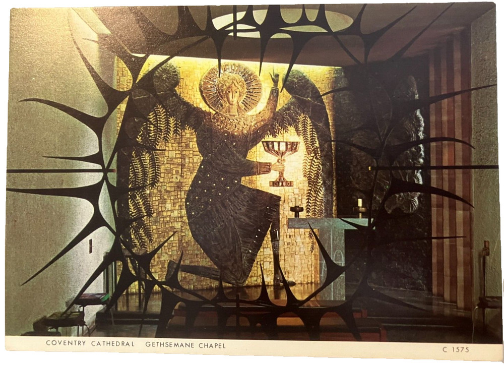Vintage postcard: Gethsemane Chapel of Coventry Cathedral, England, unposted