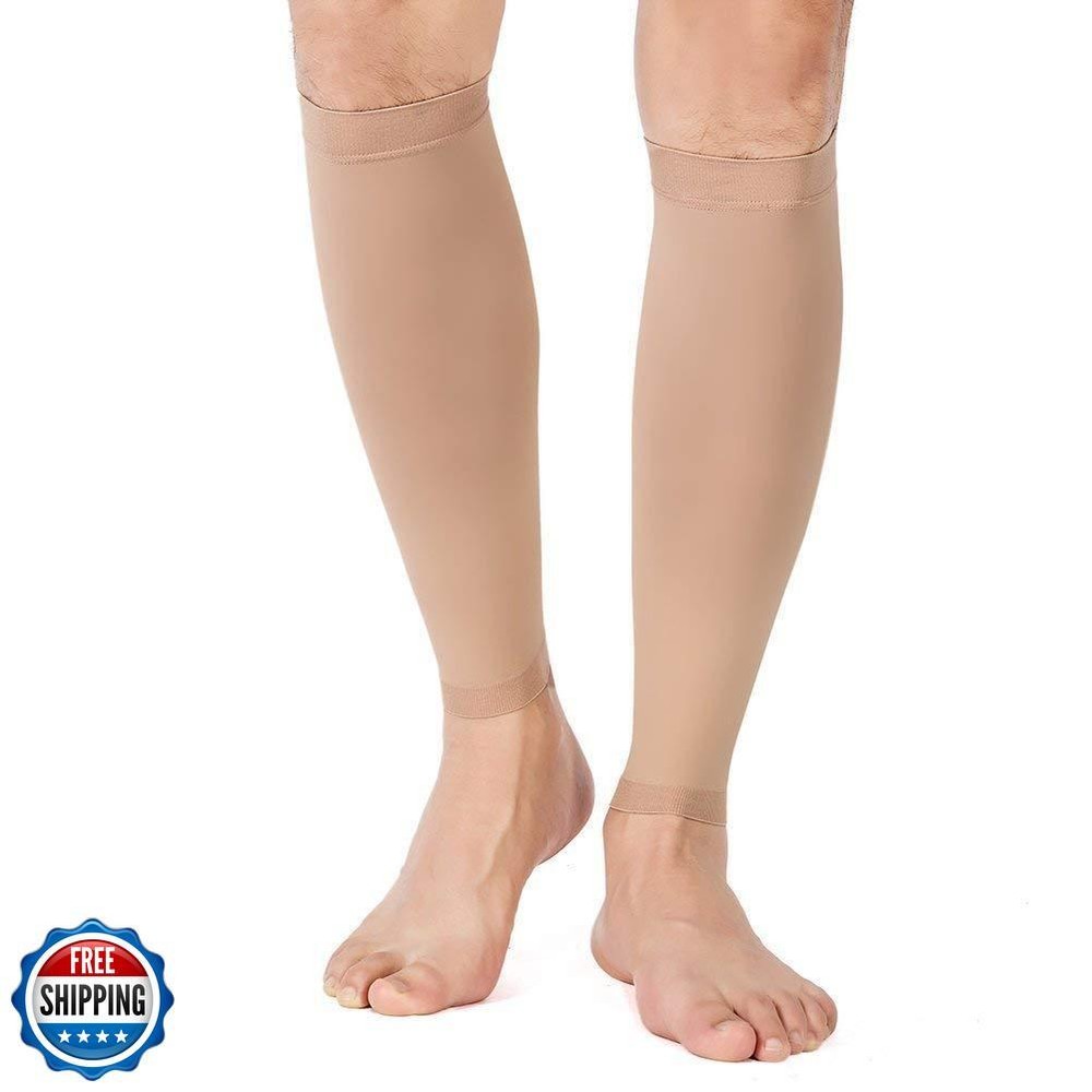 TOFLY Calf Compression Sleeve for Men Women, 1 Pair Footless Support Sleeves for Running Recovery  