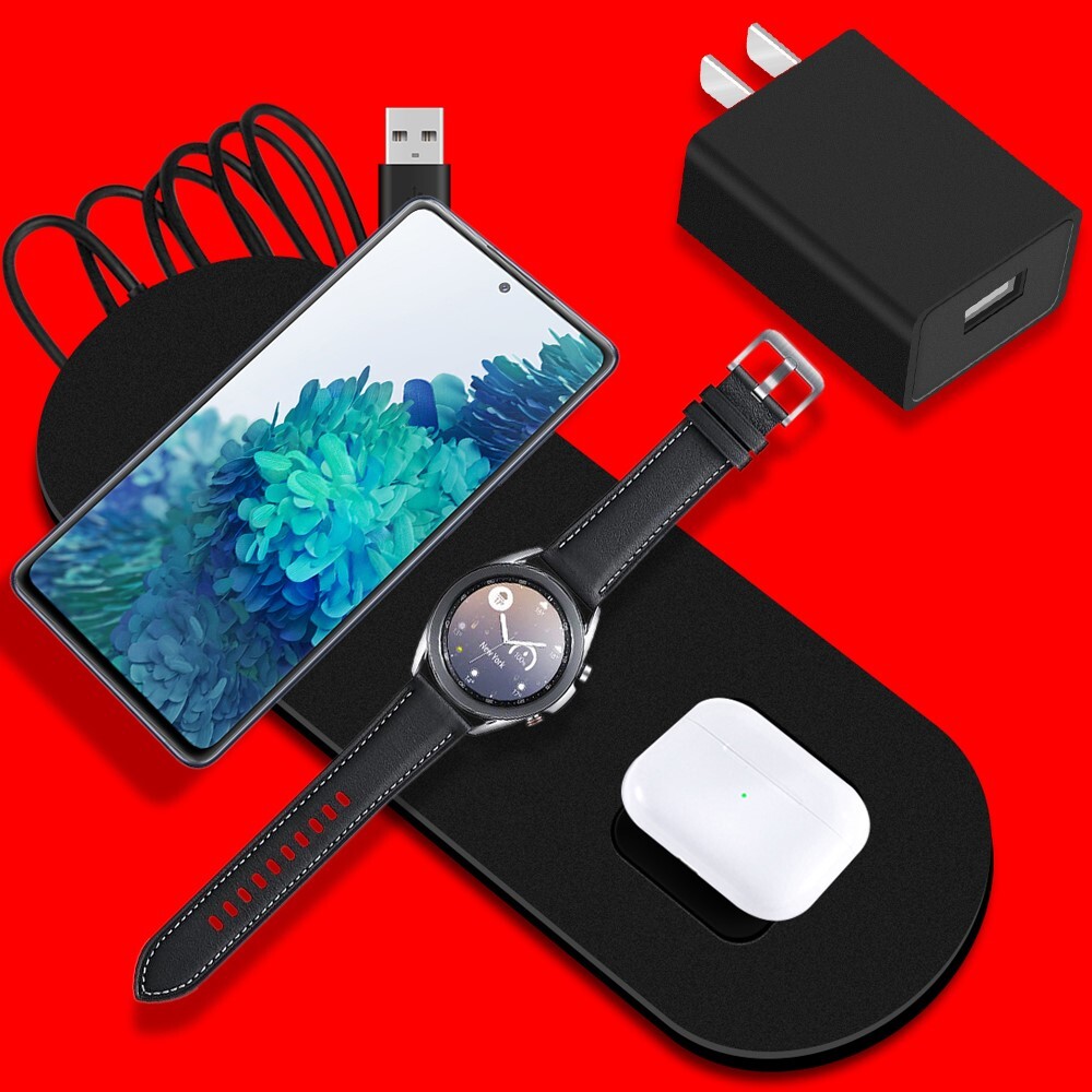 3in1 Fast Wireless Charger Pad Dock for Samsung Galaxy S6 Active SM-G890A