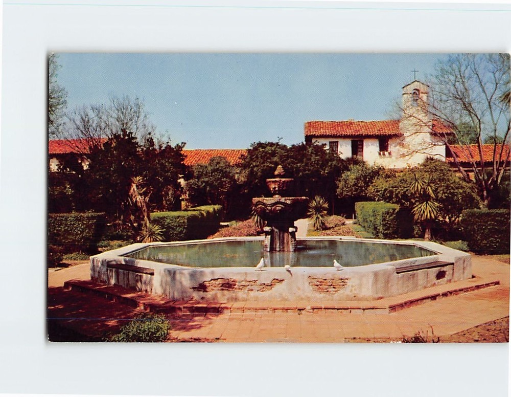 Postcard Inner Patio & Fountain At Mission San Juan Capistrano California