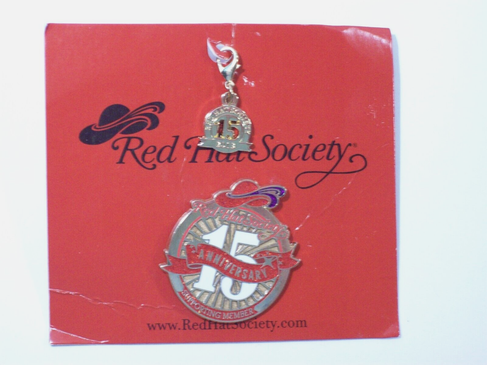 Red Hat Society 15th Anniversary Pin & Charm Set