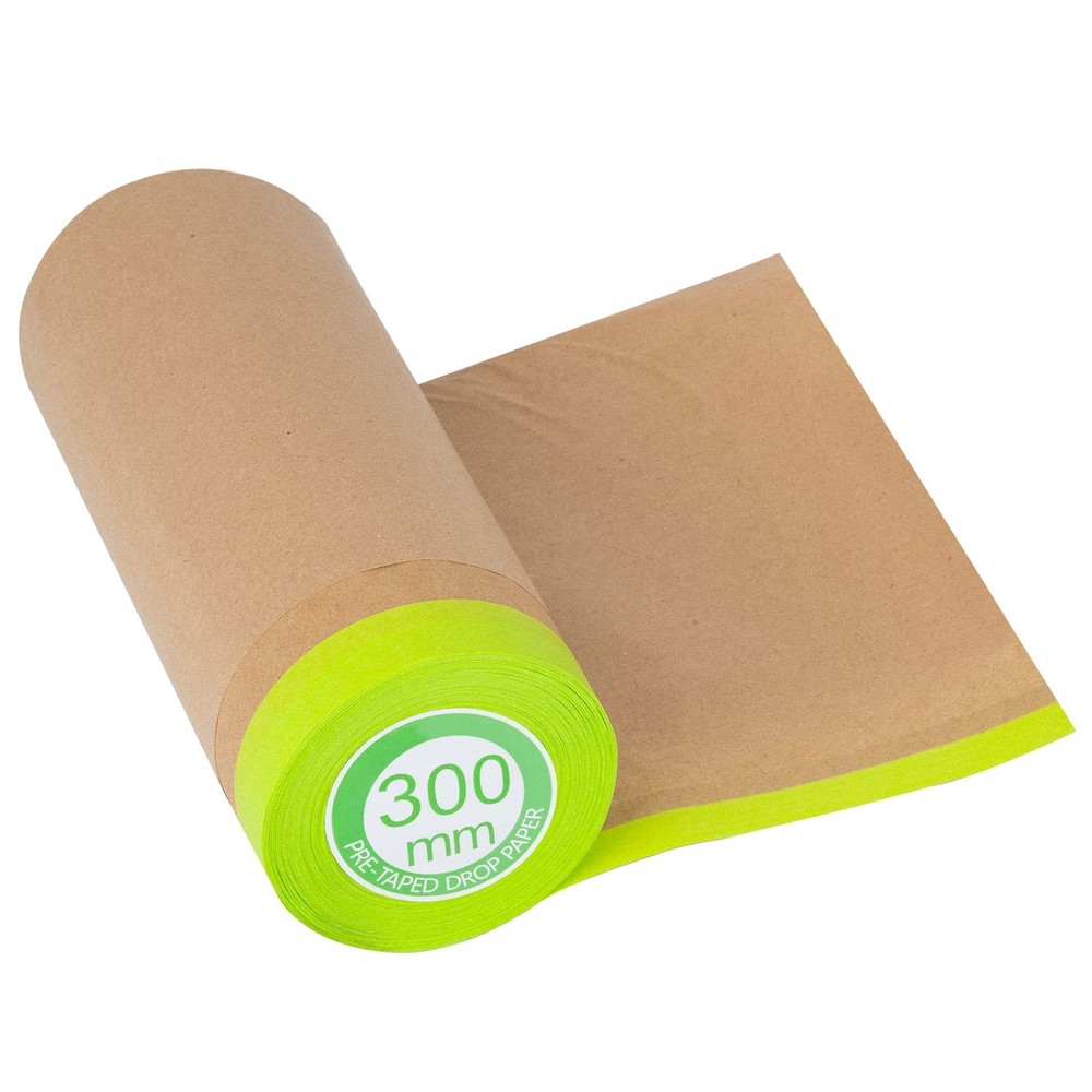 Pre-Taped Masking Paper for Painting - 12 inch x 50 feet Tape and Drape Paint...