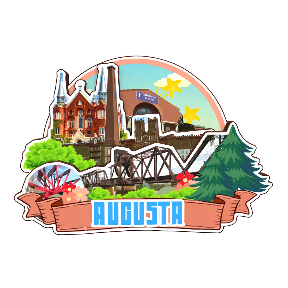Augusta Georgia USA Refrigerator magnet 3D travel souvenirs wood