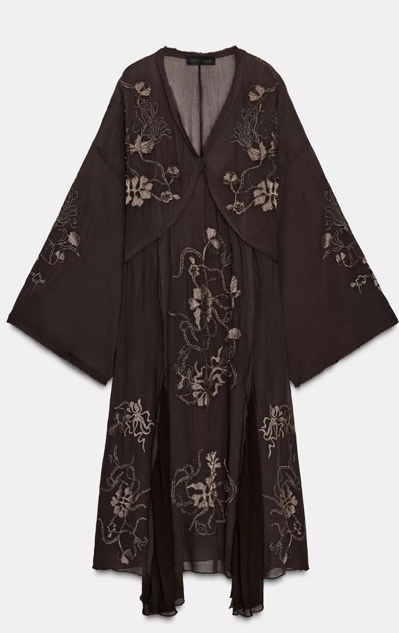 Zara ZW Collection LIMITED EDITION EMBROIDERED Beaded DRESS $179 SIZE M