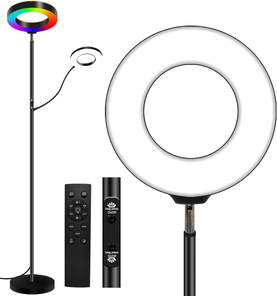 Floor Lamp for Living Room with 3 Color Temperatures,Super Bright Dimmable LED L