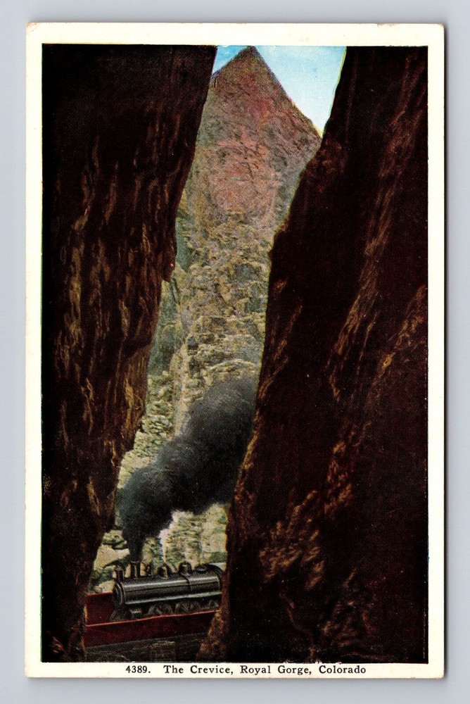 Royal Gorge CO-Colorado, the Crevice in Royal Gorge, Antique Vintage Postcard
