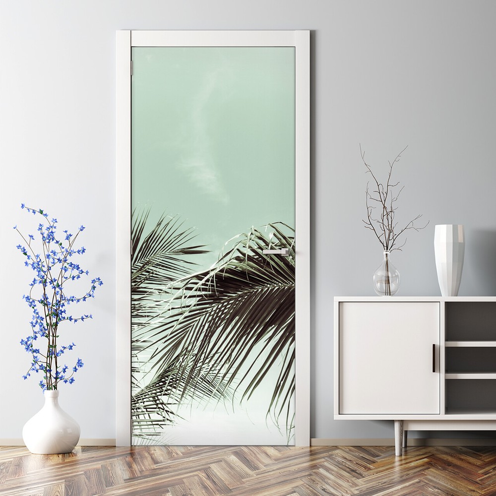 Trendy Monstera Banana Palm Island Paradise Exotic Door Decal Design