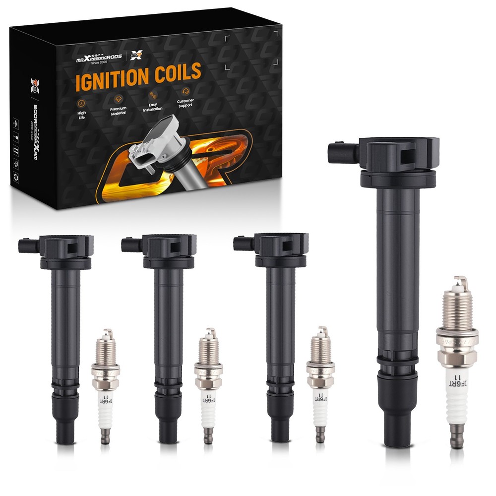 4x Ignition Coil & Spark Plugs for Toyota Tacoma 2.4L 2.7L 2000-2004 9091902237