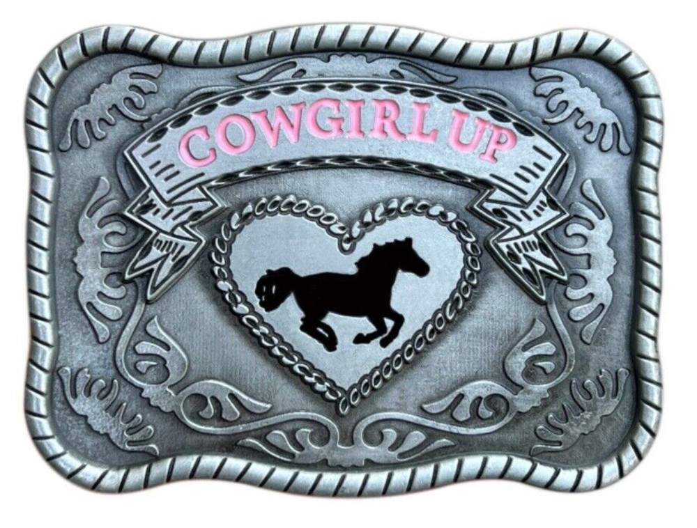 Western Belt Buckle for Men & Women Cowboy Rodeo Vintage Style Wear - Cowgirl Up