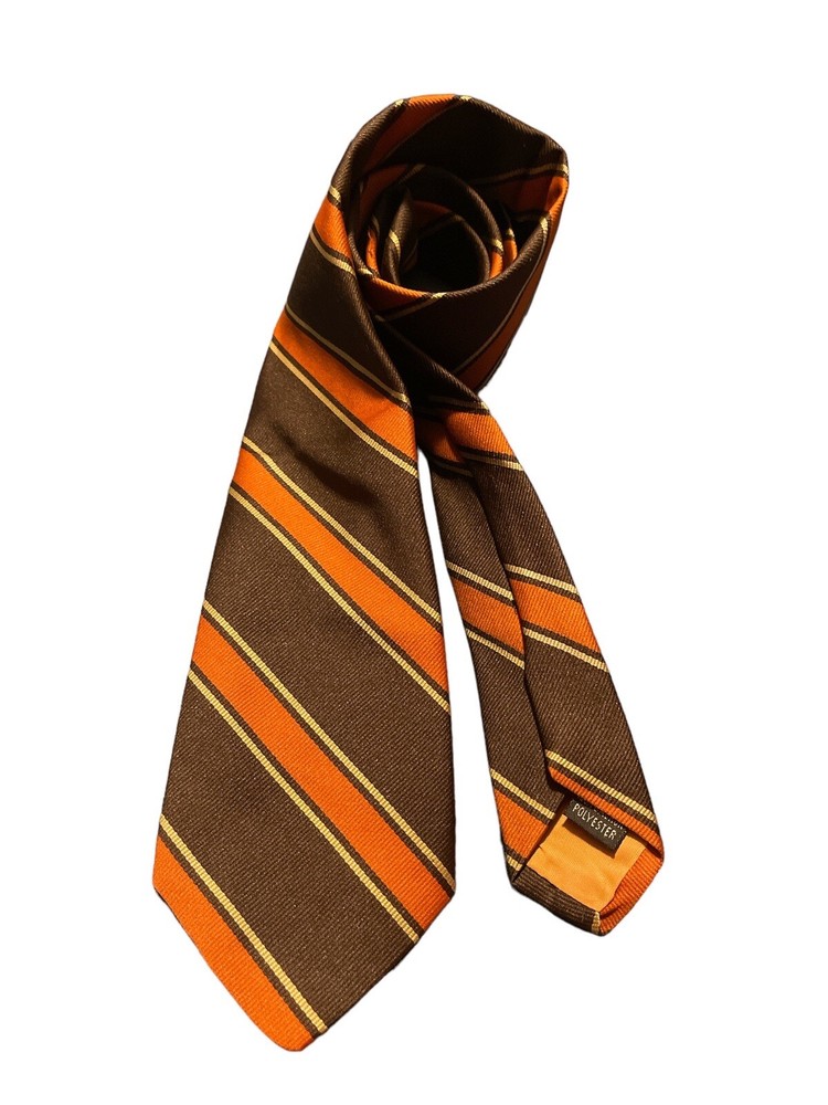Vintage Andhurst MENS Necktie Brown Orange Gold 52” Long
