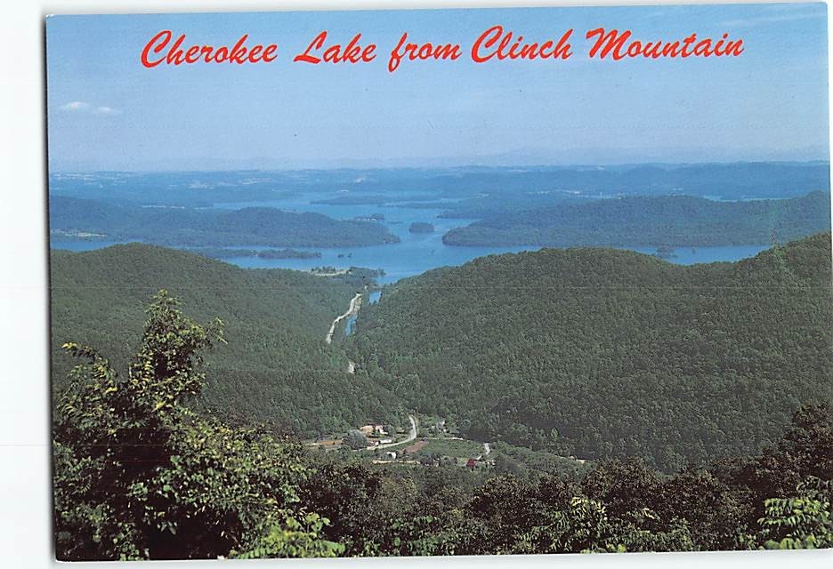 Postcard Cherokee Lake from Clinch Mountain Overlook Tennessee USA