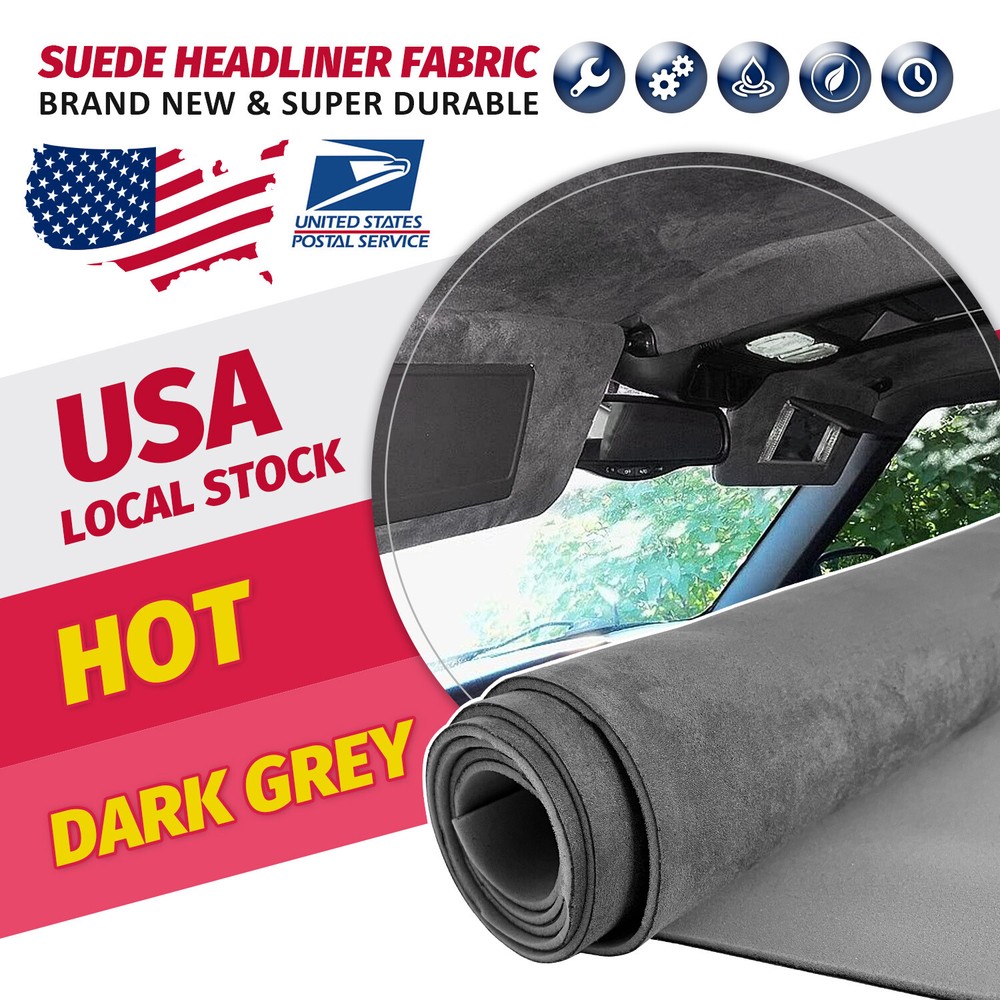 Gray Suede Headliner Fabric Material 79