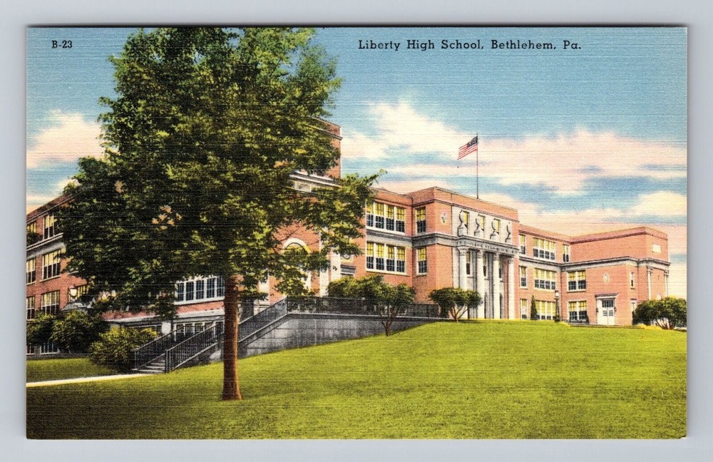 Pennsylvania PA Bethlehem Liberty High School Vintage Postcard