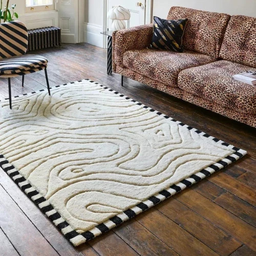 Wool Hand Tufted Modern Rug Carpet Area Handmade Living 100% Wool Bedroom rug