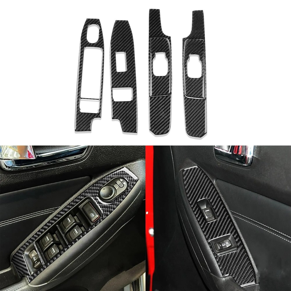 For Hummer H3 2008-10 Interior Window Lift Switch Panel Cover Carbon Fiber Trim