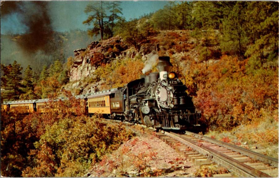 Between Durango And Silverton Colorado CO : TRAIN SCENE m/14 AZ9020