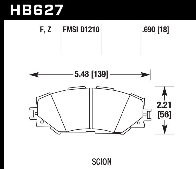 Hawk Fits 06-16 Toyota RAV4 HPS 5.0 Front Brake Pads
