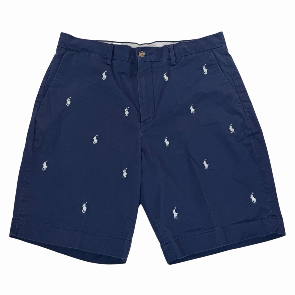 Polo Ralph Lauren Stretch Classic Fit Chino Shorts Pony All Over Print Size 34