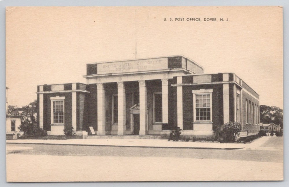 Dover New Jersey US Post Office Vintage Postcard The Mayrose Co. Publishers