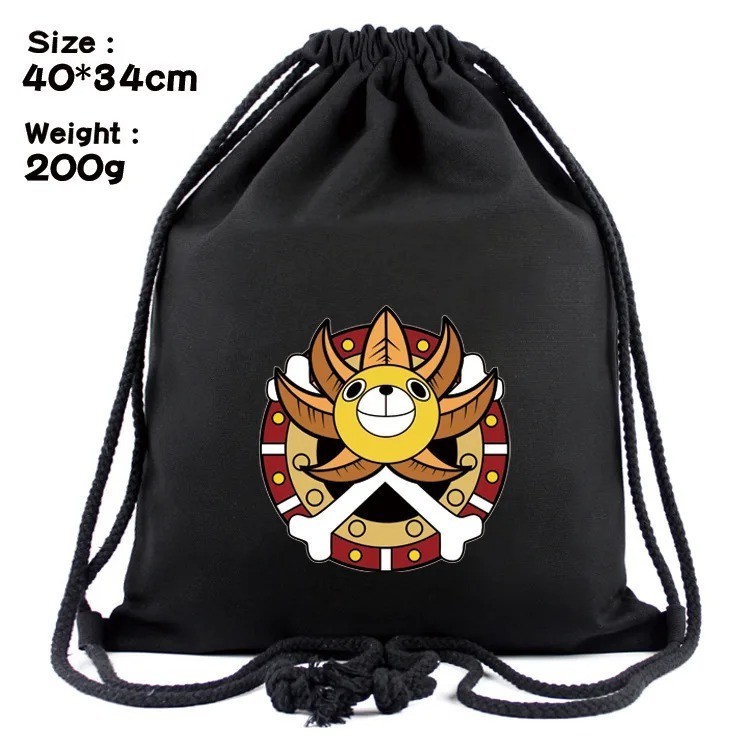 One Piece Luffy Drawstring Backpack Anime Cartoon Full-Color Storage Bag