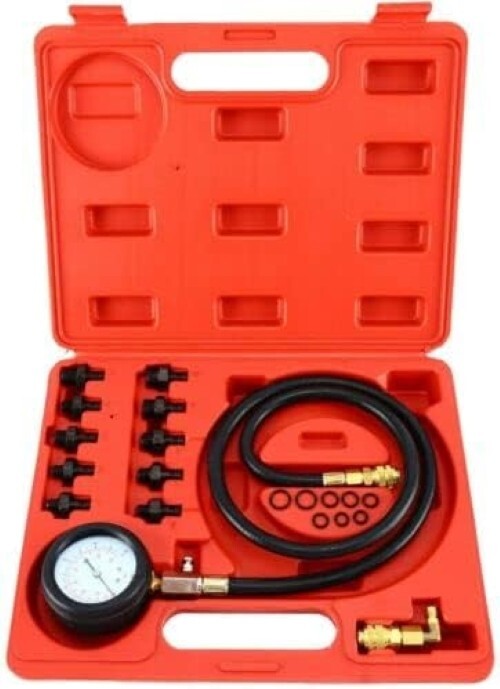0-140PSI Engine Cylinder Oil Pressure Tester Diagnostic Gauge Detector Tool Set