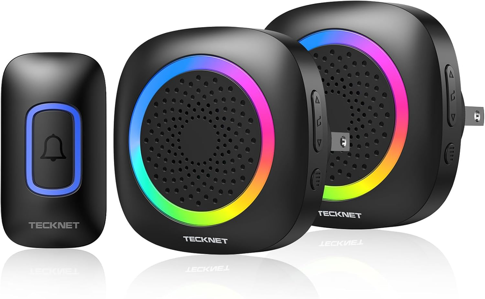 TECKNET Plug-in Wireless Doorbell with 2 Receivers Cordless Operation