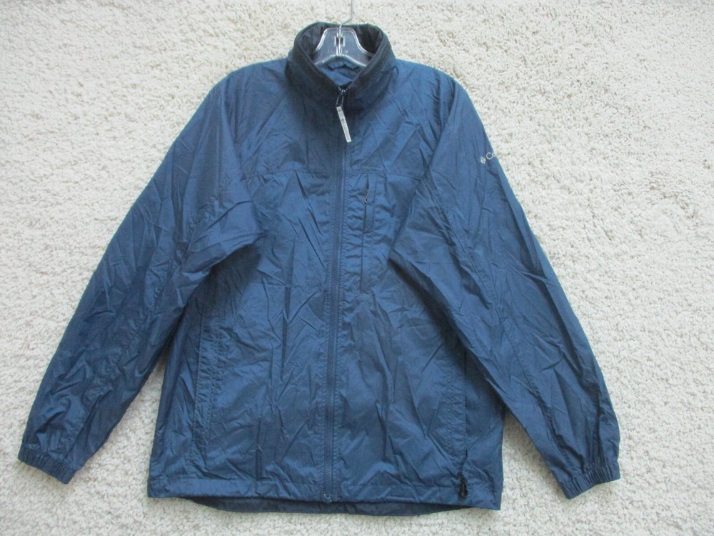 Columbia Men's XCO Blue Windbreaker Jacket - Small, Full Zip with Pockets