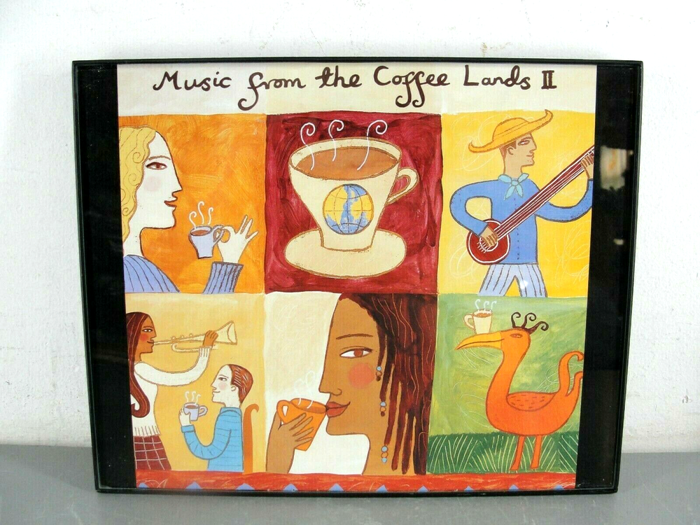 MUSIC FROM THE COFFEE LANDS II ♨️ PICTURE ARTWORK WALL DECOR BLACK FRAME 10
