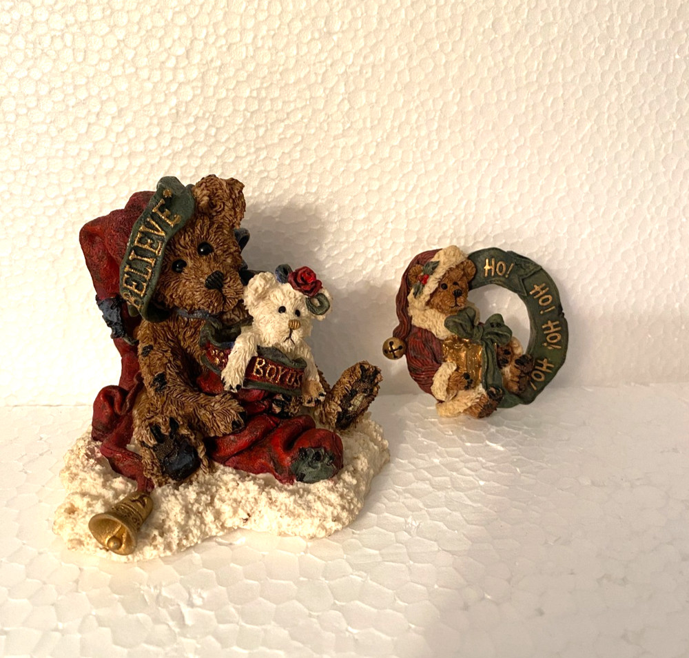 Boyds Bear Honey B. Elfberg & Gabriella..Believe / S. C. Northstar Pin HO! HO!