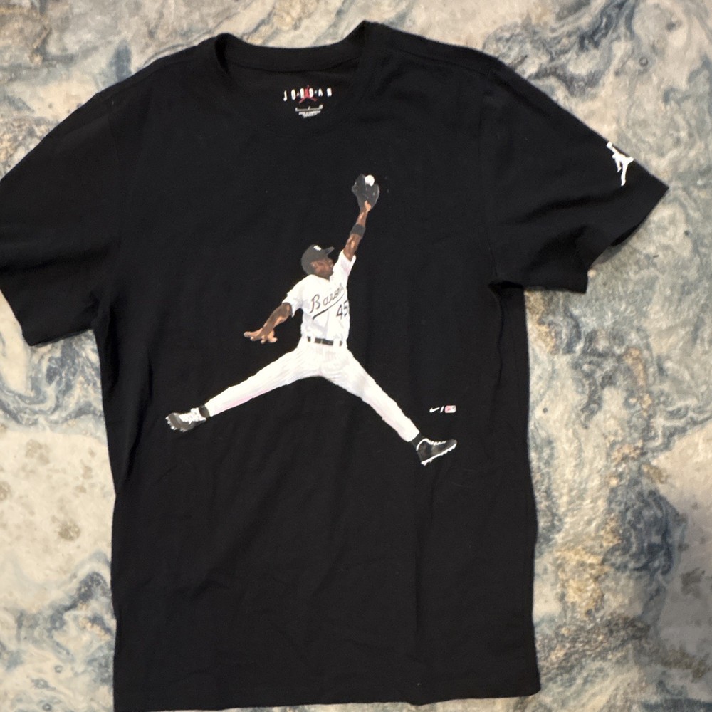 Jordan Jumpman Black Logo Graphic Short Sleeve Crew Neck T-Shirt Men’s L
