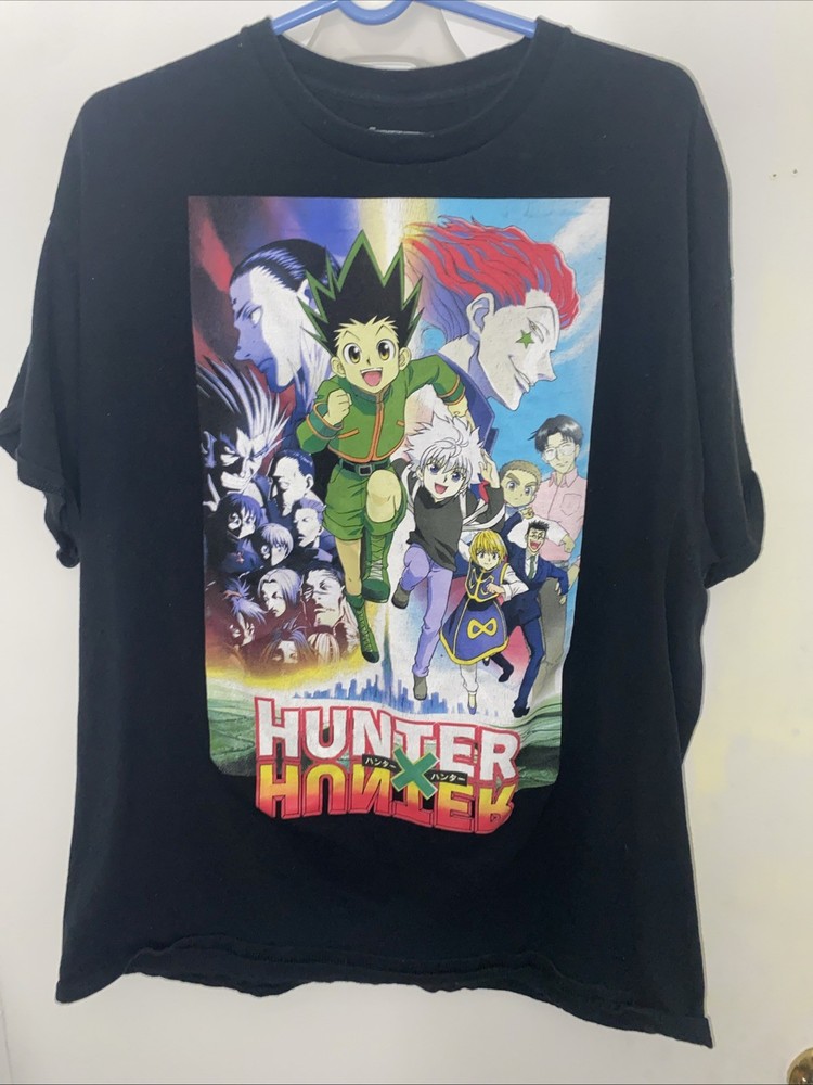 Hunter X Hunter Black Graphic T-Shirt Size XL Cotton HxH Anime Manga