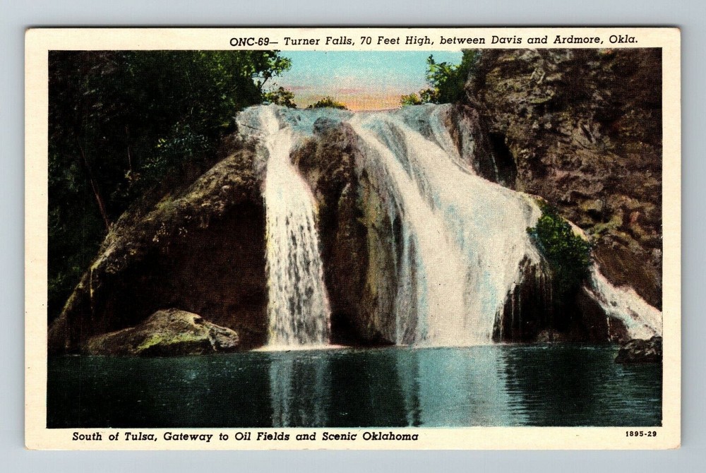 Ardmore OK-Oklahoma, Turner Falls, Scenic View, Vintage Postcard