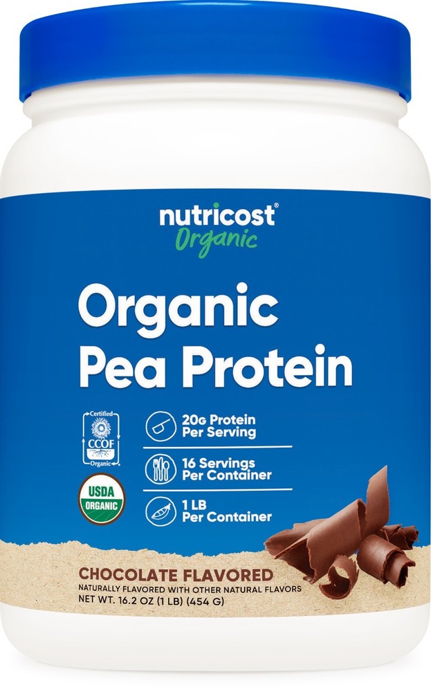 Nutricost USDA Organic Chocolate Pea Protein Powder 1LBS