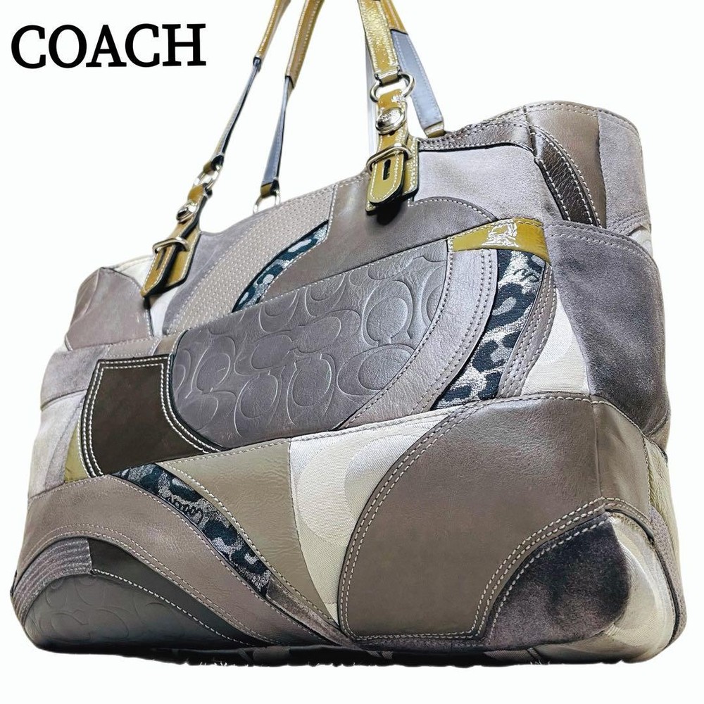 Coach Signature Canvas Multicolor Tote Bag G0803412 Authentic