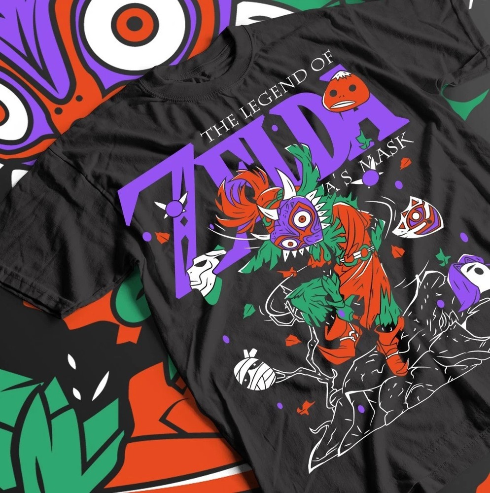 Majoras Mask T-shirt Legend Of Zelda Print Anime Gift Shirt All Size
