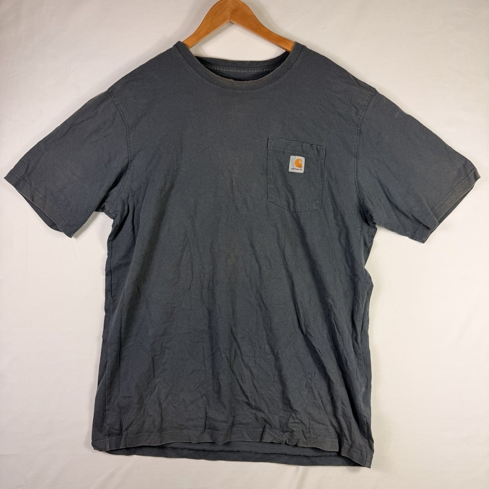 Carhartt T-Shirt Men's XL Tall Original Fit Gray Short Sleeve Pocket 100% Cotton